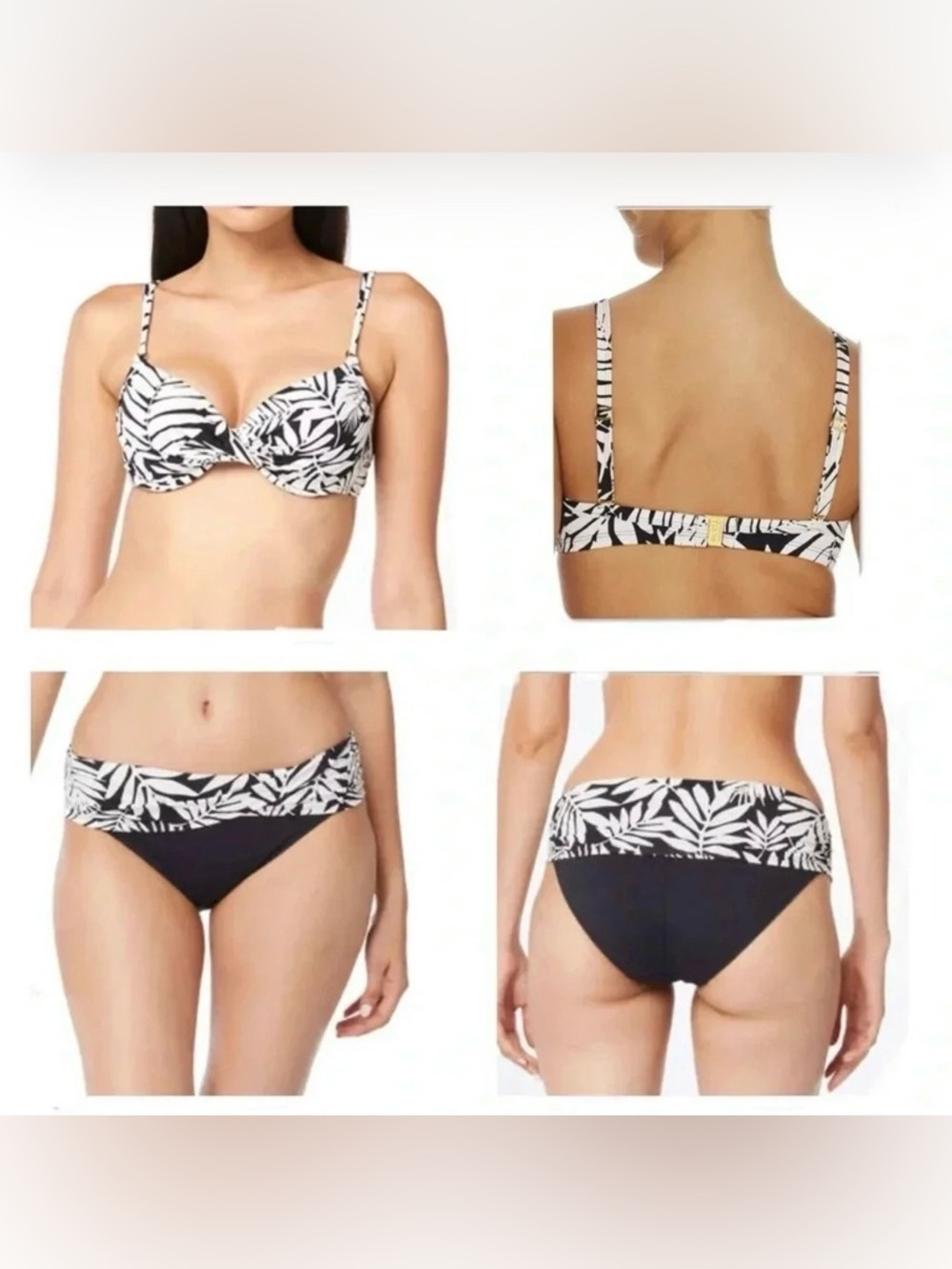 Bleu Rod Beattie Urban Oasis Twist Front Bikini Swim Top Size 12 & Bottom Sz 10